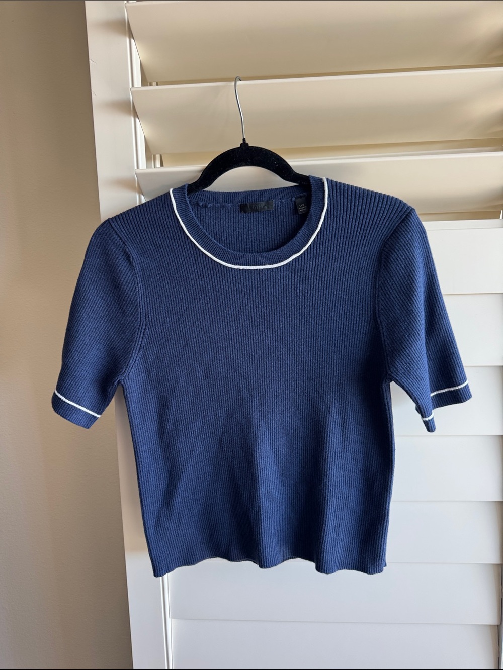ATM Cotton & Cashmere Knit Short-Sleeve Ribbed Sweater! 💙🤍💙🤍💙